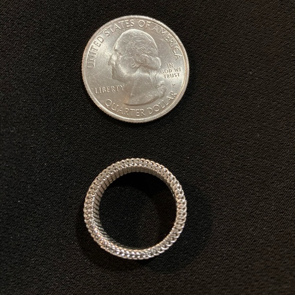 Vintage chain link mesh silver ring Size 5 - Picture 4 of 5